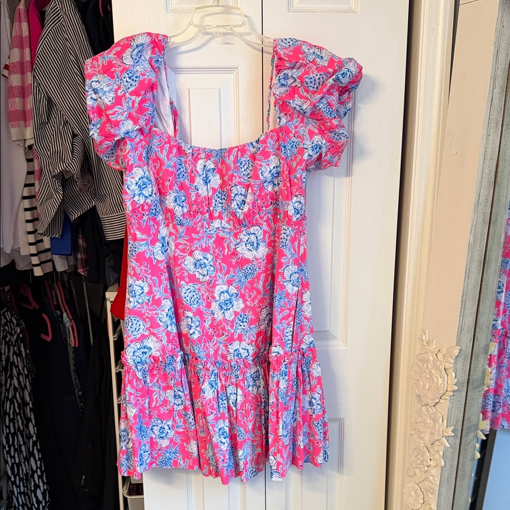 Very good used condition Lilly Pulitzer Nastia Short Sleeve Cotto dress size 12
